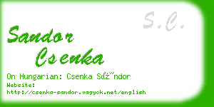 sandor csenka business card